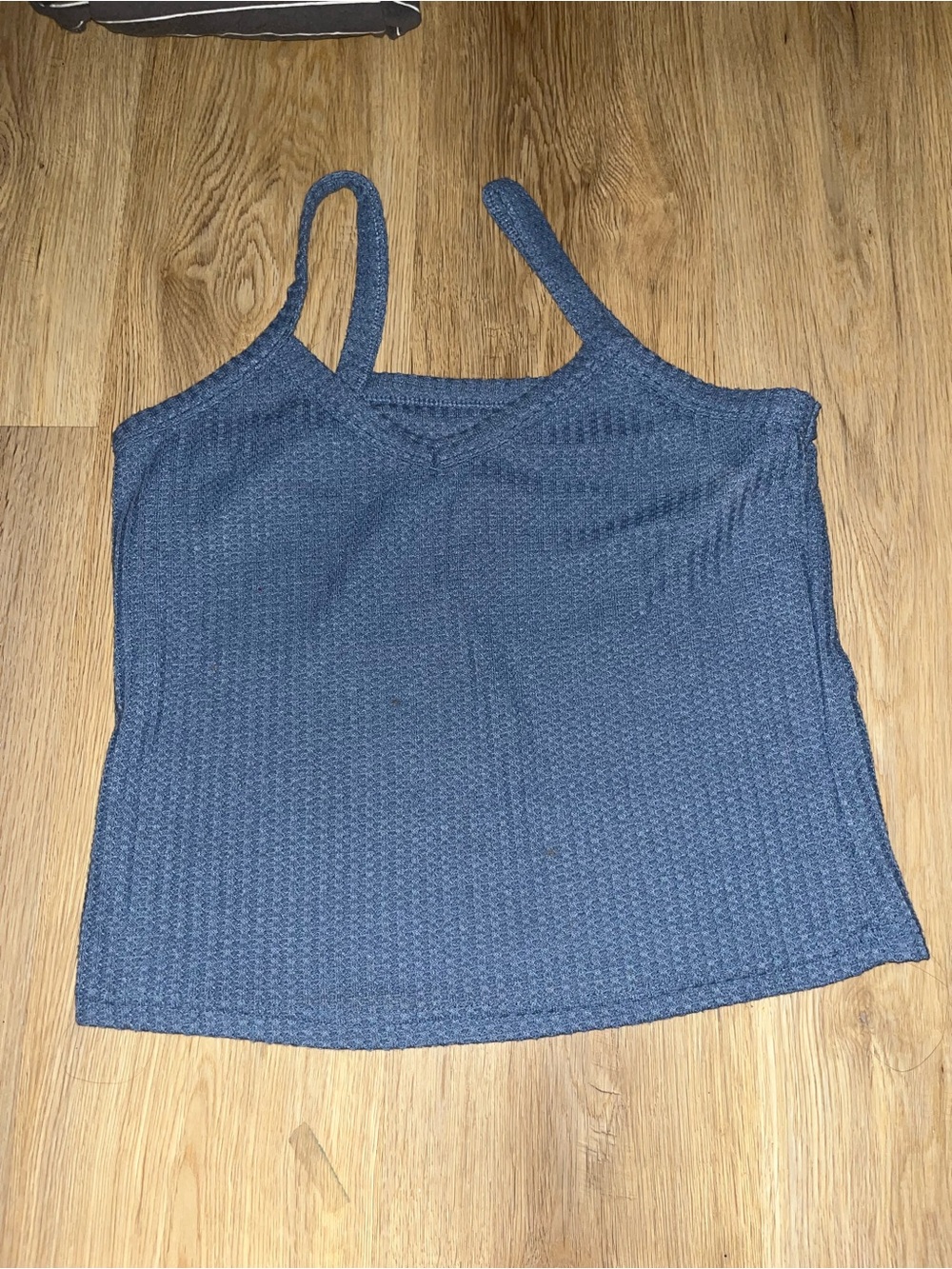 Women's Blue Waffle Cami Tank Top